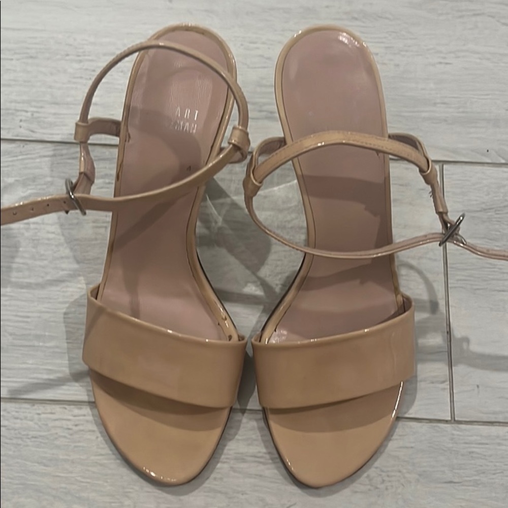 Stuart weitzman nude patent leather heels